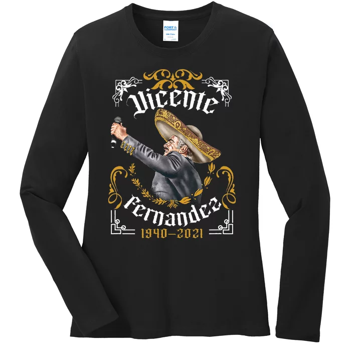 Chente Vicente Fernandez Pero Sigo Siendo El Rey Mexico Ladies Long Sleeve Shirt