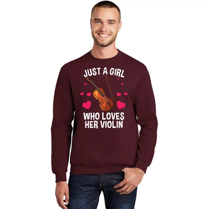 Cool Violin For Women Girl Fiddle Music Lover Violin Player Tall Sweatshirt