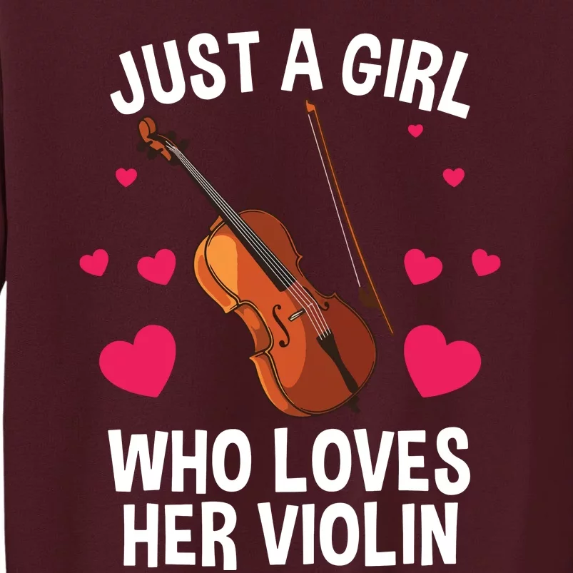 Cool Violin For Women Girl Fiddle Music Lover Violin Player Tall Sweatshirt