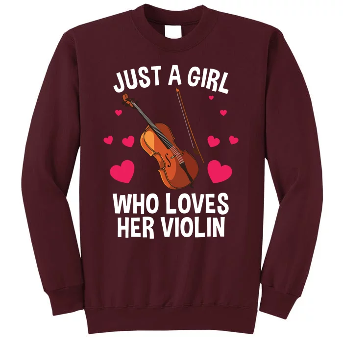 Cool Violin For Women Girl Fiddle Music Lover Violin Player Tall Sweatshirt