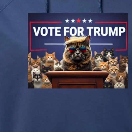 Cats Vote For Trump 2024 Election Performance Fleece Hoodie