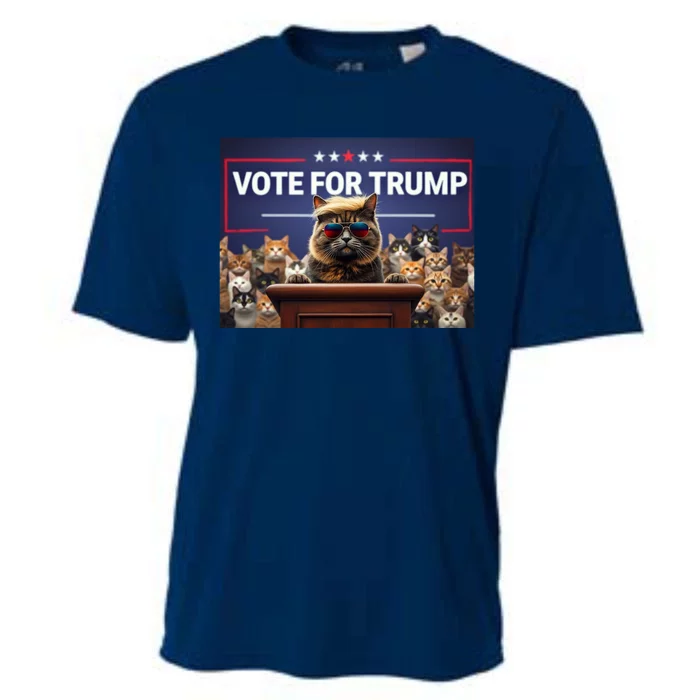 Cats Vote For Trump 2024 Election Cooling Performance Crew T-Shirt