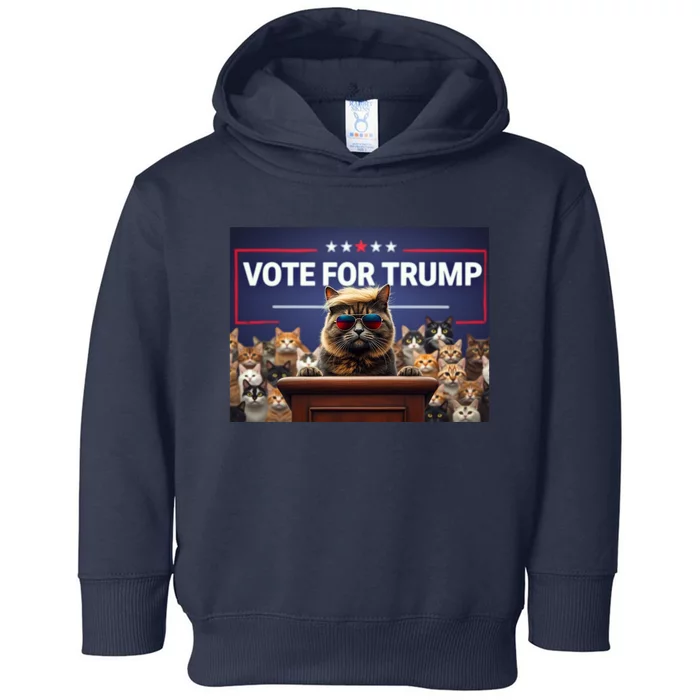 Cats Vote For Trump 2024 Election Toddler Hoodie