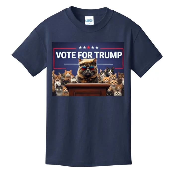 Cats Vote For Trump 2024 Election Kids T-Shirt