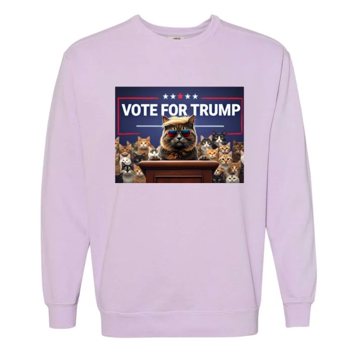 Cats Vote For Trump 2024 Election Garment-Dyed Sweatshirt