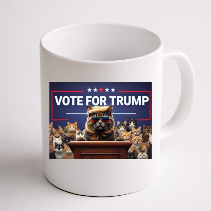 Cats Vote For Trump 2024 Election Front & Back Coffee Mug