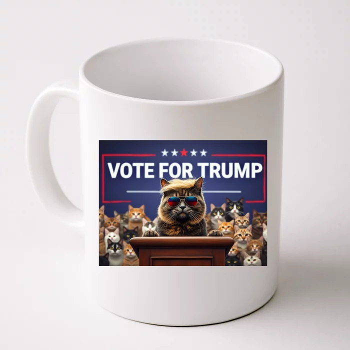 Cats Vote For Trump 2024 Election Front & Back Coffee Mug