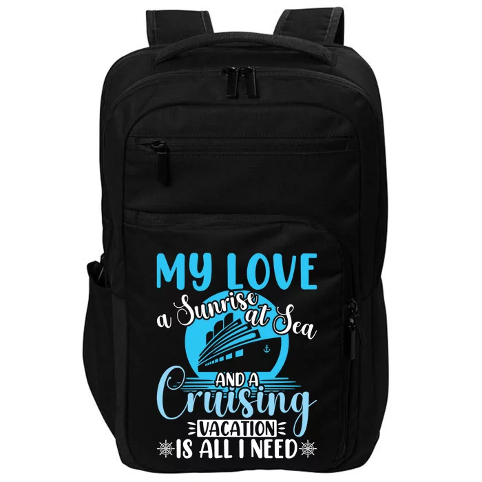 Cruising Vacation Family Trip Husband And Wife Cruising Funny Gift Impact Tech Backpack