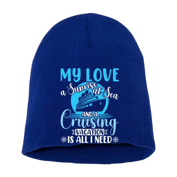 Cruising Vacation Family Trip Husband And Wife Cruising Funny Gift Short Acrylic Beanie