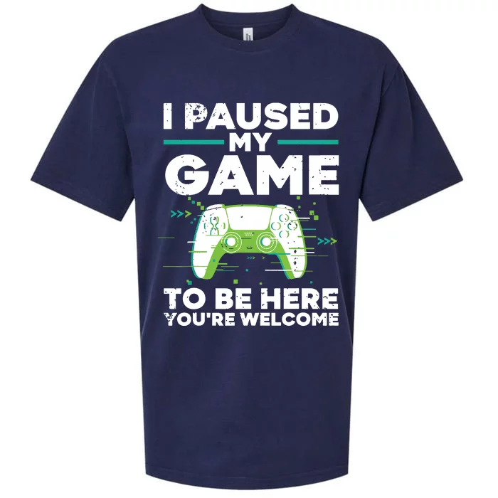 Cool Video Gamer For Men Boy Game Paused Gaming Gamers Sueded Cloud Jersey T-Shirt