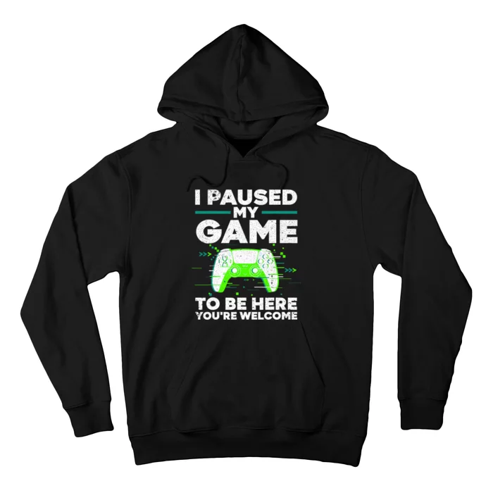 Cool Video Gamer For Men Kids Game Paused Gaming Gamers Hoodie