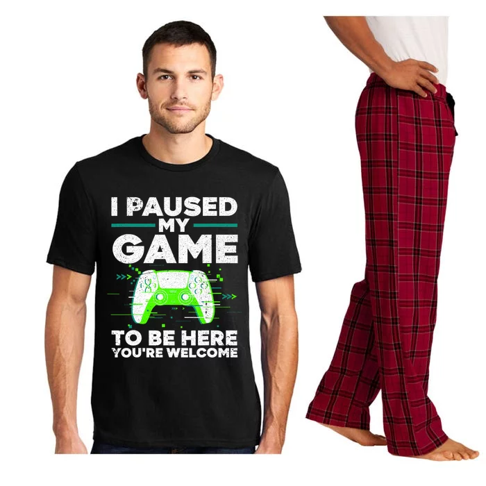 Cool Video Gamer For Men Kids Game Paused Gaming Gamers Pajama Set