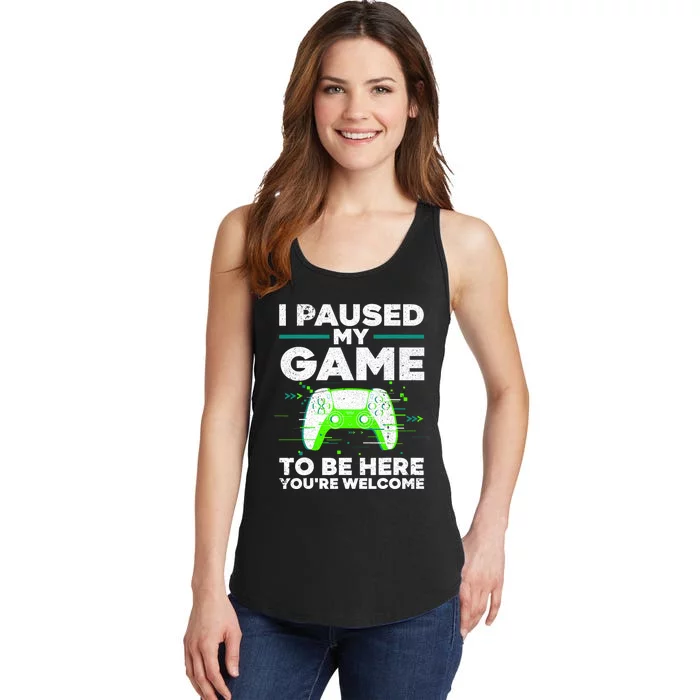 Cool Video Gamer For Men Kids Game Paused Gaming Gamers Ladies Essential Tank