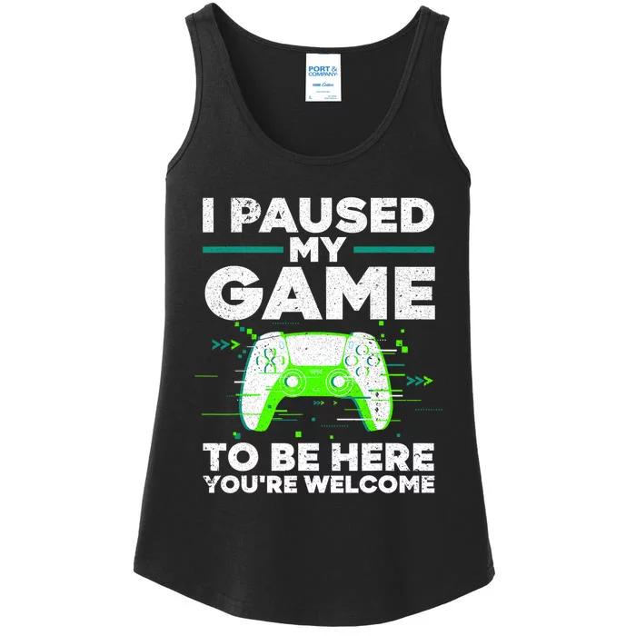 Cool Video Gamer For Men Kids Game Paused Gaming Gamers Ladies Essential Tank