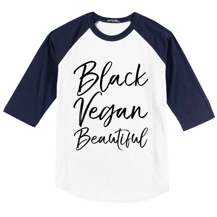 Cute Vegan Gift For Black Cute Black Vegan Beautiful Gift Baseball Sleeve Shirt