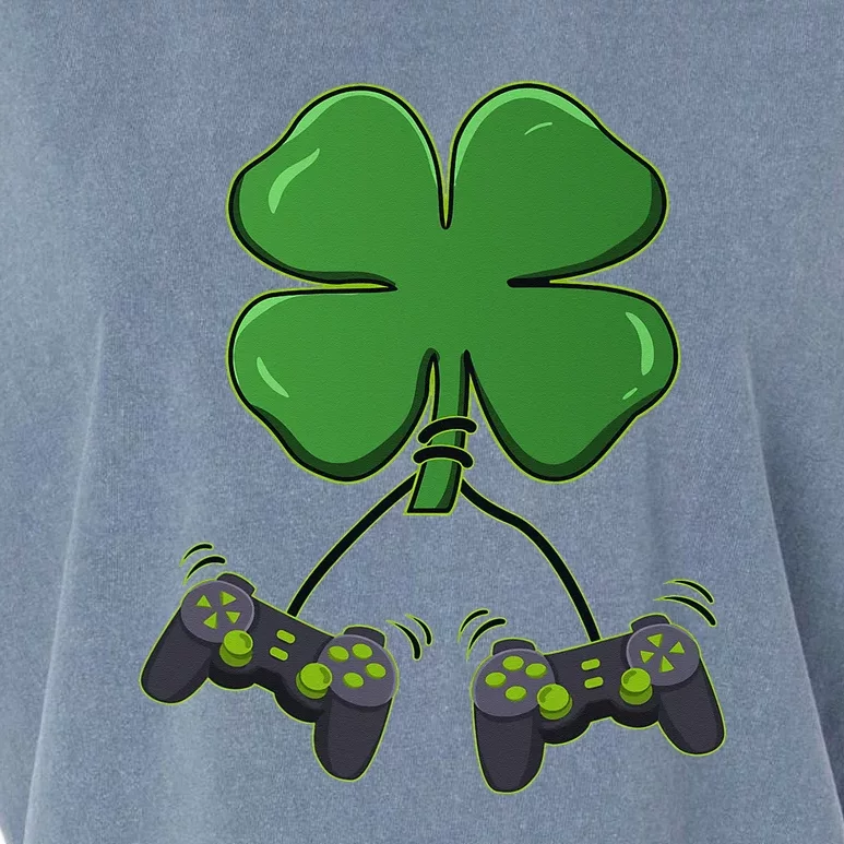 Clover Video Game Controllers St Patricks Day Garment-Dyed Women's Muscle Tee