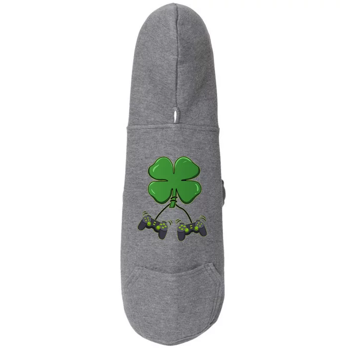 Clover Video Game Controllers St Patricks Day Doggie 3-End Fleece Hoodie