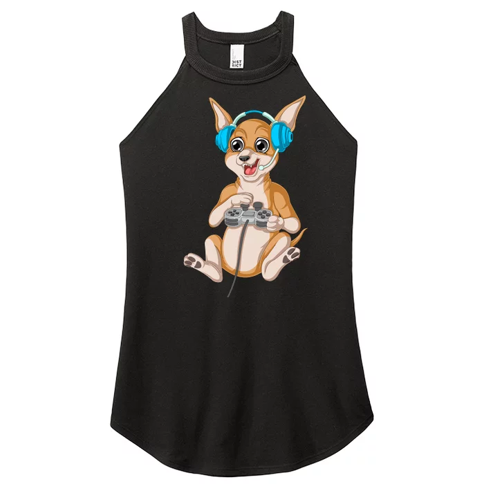 Chihuahua Video Gamer Women’s Perfect Tri Rocker Tank