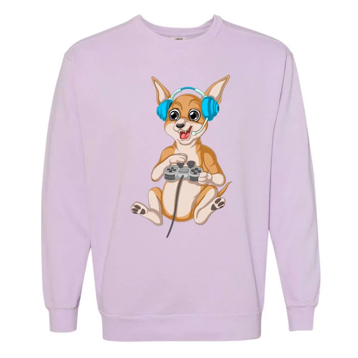 Chihuahua Video Gamer Garment-Dyed Sweatshirt