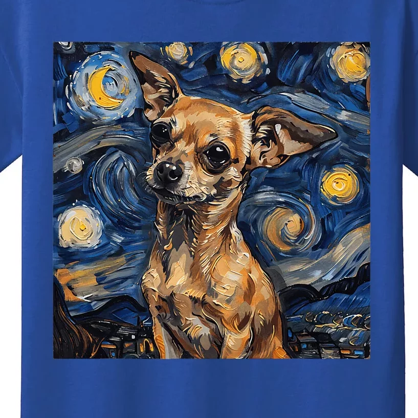 Chihuahua Van Gogh Starry Night Kids T-Shirt