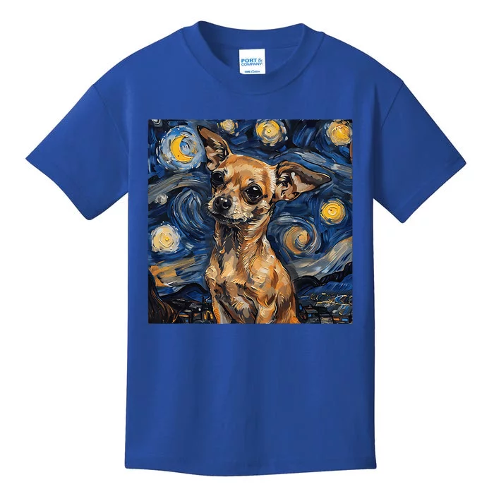 Chihuahua Van Gogh Starry Night Kids T-Shirt