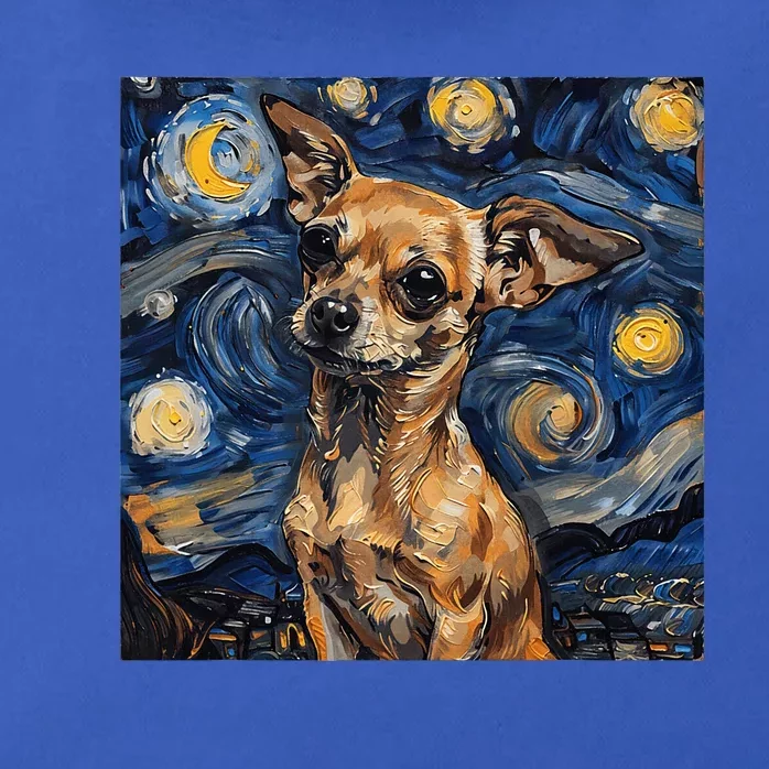 Chihuahua Van Gogh Starry Night Zip Tote Bag