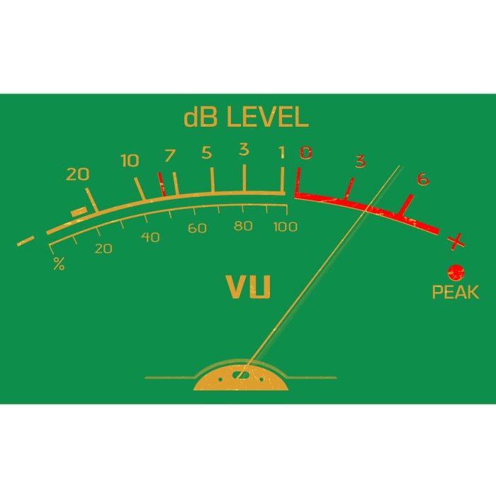 Cool Vintage Gold DB Level VU Meter Music Bass Lover Bumper Sticker