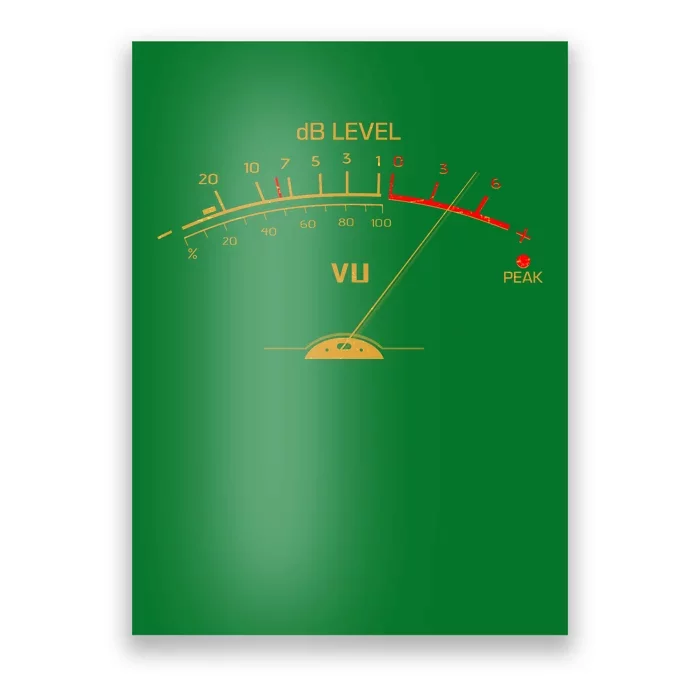 Cool Vintage Gold DB Level VU Meter Music Bass Lover Poster