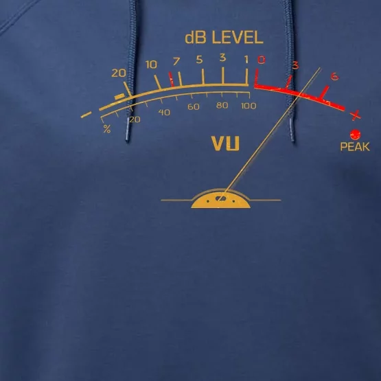 Cool Vintage Gold DB Level VU Meter Music Bass Lover Performance Fleece Hoodie