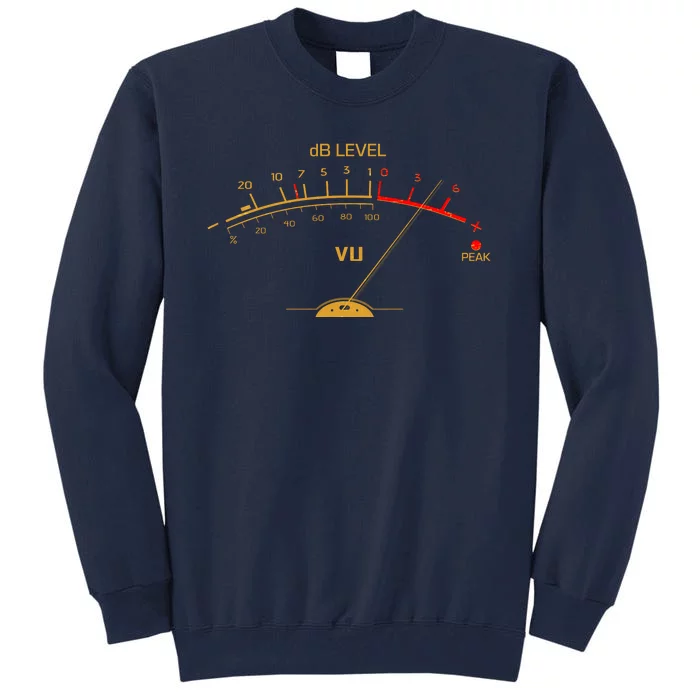 Cool Vintage Gold DB Level VU Meter Music Bass Lover Tall Sweatshirt