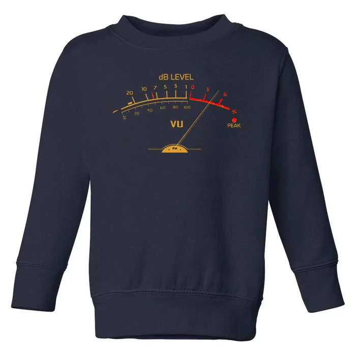 Cool Vintage Gold DB Level VU Meter Music Bass Lover Toddler Sweatshirt