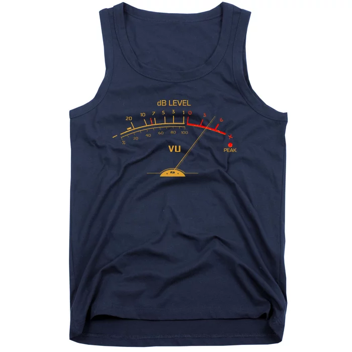 Cool Vintage Gold DB Level VU Meter Music Bass Lover Tank Top