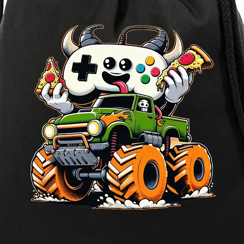 Cool  Video Game Pizza Lifted Truck Drawstring Bag