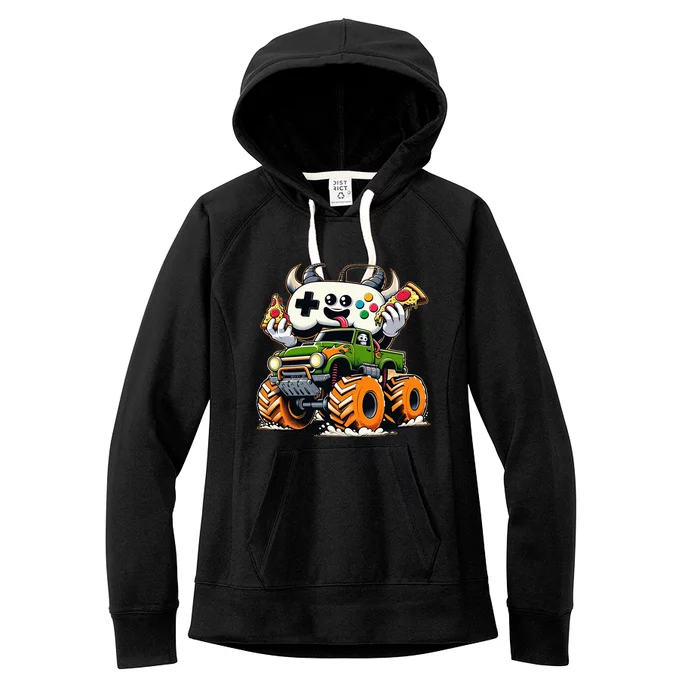 Cool  Video Game Pizza Lifted Truck Women's Fleece Hoodie