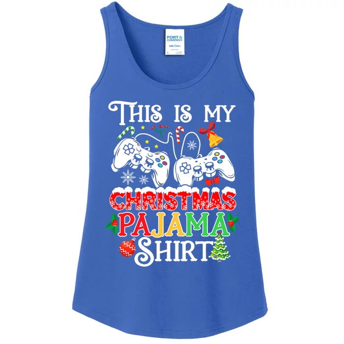 Christmas Video Gamer This Is My Christmas Pajama Gift Ladies Essential Tank