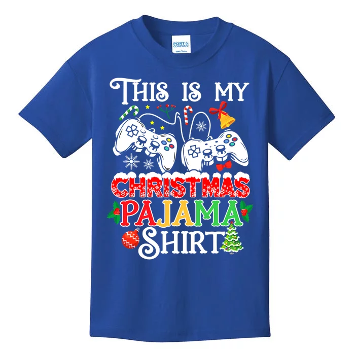 Christmas Video Gamer This Is My Christmas Pajama Gift Kids T-Shirt