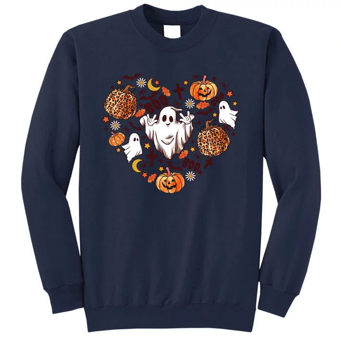 Cute Vintage Graphic Halloween Party Halloween Doodles Heart Tall Sweatshirt