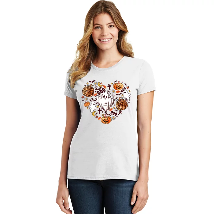 Cute Vintage Graphic Halloween Party Halloween Doodles Heart Women's T-Shirt