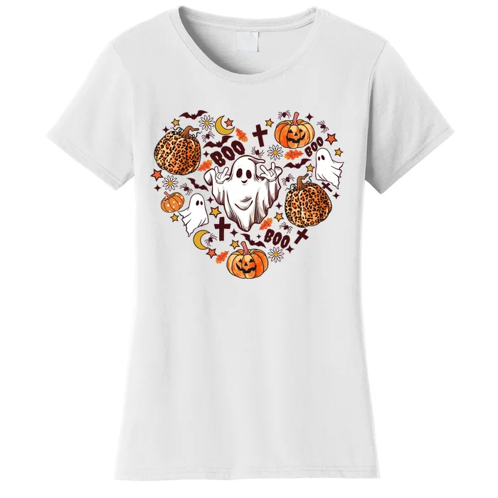 Cute Vintage Graphic Halloween Party Halloween Doodles Heart Women's T-Shirt