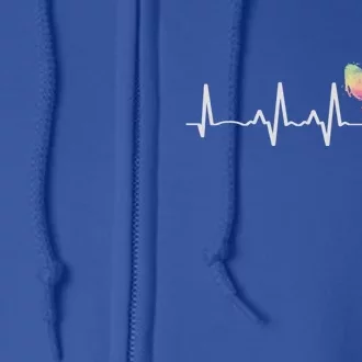 Cute Veterinarian Gift Rainbow Paw Print Heartbeat Vet Tech Gift Full Zip Hoodie