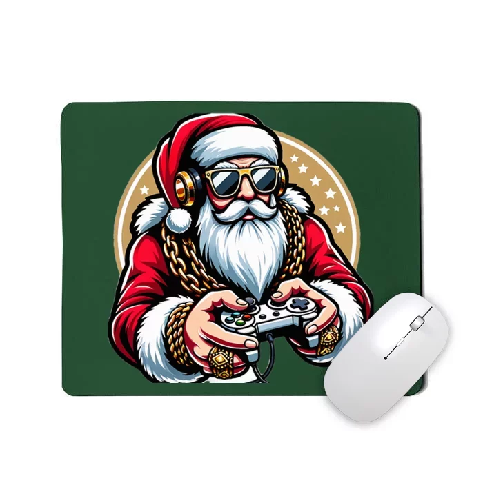 Christmas Video Game Santa Gamer Xmas Mousepad