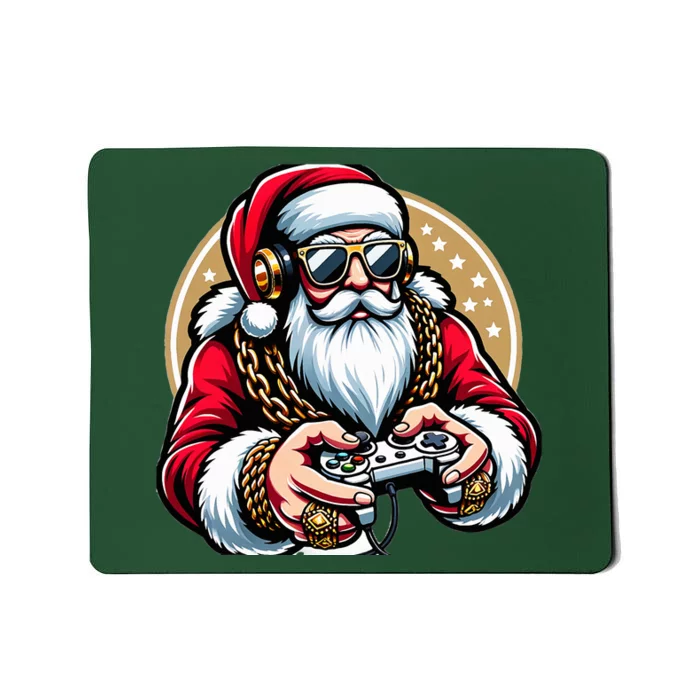 Christmas Video Game Santa Gamer Xmas Mousepad