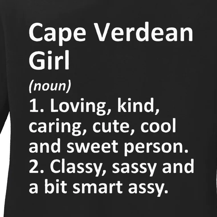 CAPE VERDEAN GIRL CAPE VERDE Gift Funny Country Home Roots Ladies Long Sleeve Shirt