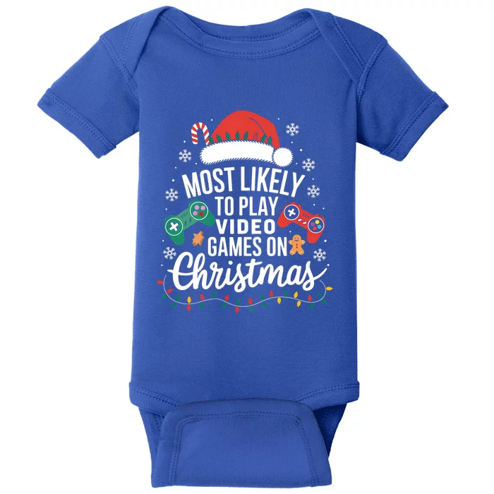 Christmas Video Games Gamer Xmas Holiday Gaming Gift Baby Bodysuit