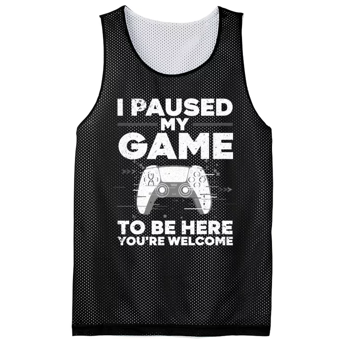 Cool Video Gamer Game Paused Gaming Gamers Mesh Reversible Basketball Jersey Tank