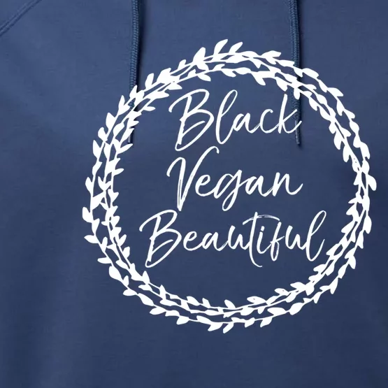 Cute Vegan Gift For Black Floral Black Vegan Beautiful Gift Performance Fleece Hoodie