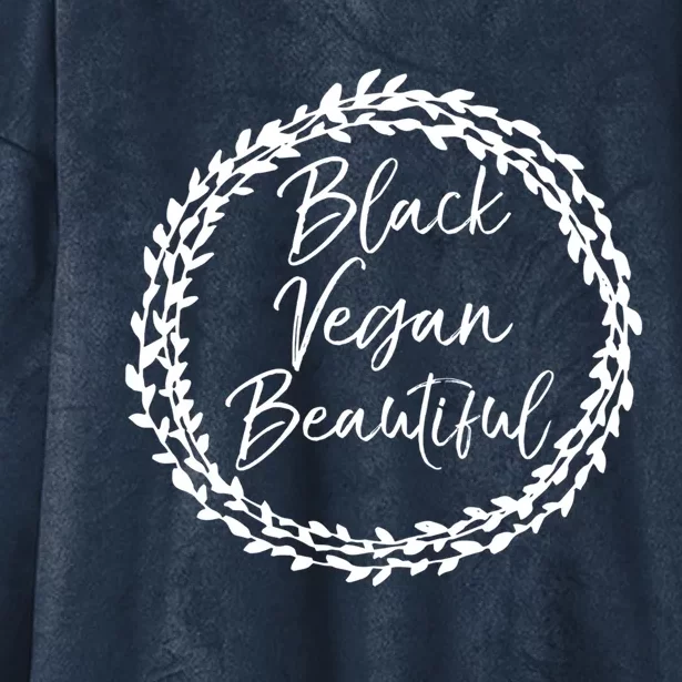 Cute Vegan Gift For Black Floral Black Vegan Beautiful Gift Hooded Wearable Blanket