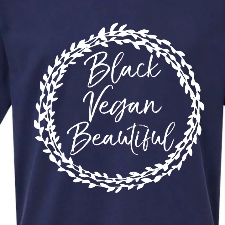 Cute Vegan Gift For Black Floral Black Vegan Beautiful Gift Sueded Cloud Jersey T-Shirt