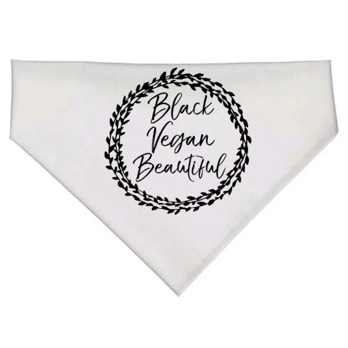 Cute Vegan Gift For Black Floral Black Vegan Beautiful Gift USA-Made Doggie Bandana