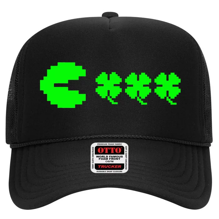 Clover Video Game Controllers St Patricks Day High Crown Mesh Trucker Hat